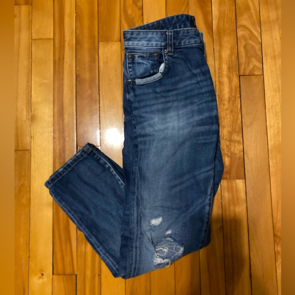 Zara Heritage Distressed Blue Denim Jeans